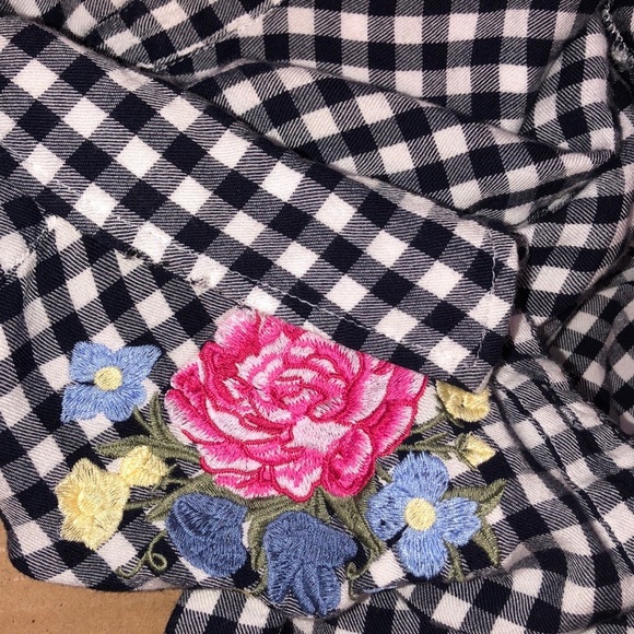 Como vintage large gingham floral flannel top - Picture 11 of 14